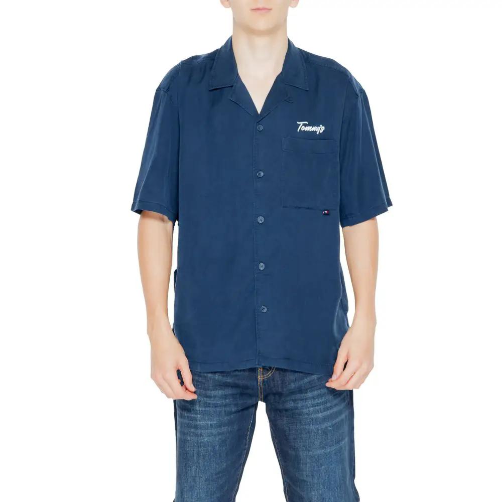Chemise à manches courtes Tommy Hilfiger Jeans en lyocell bleu