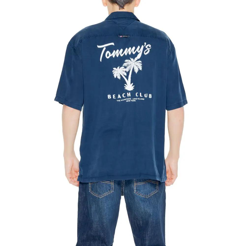 Chemise à manches courtes Tommy Hilfiger Jeans en lyocell bleu