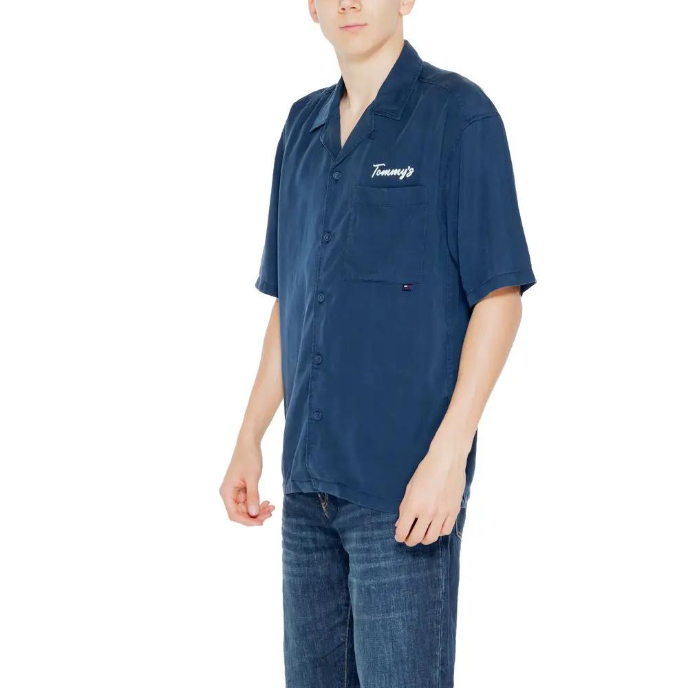 Chemise à manches courtes Tommy Hilfiger Jeans en lyocell bleu