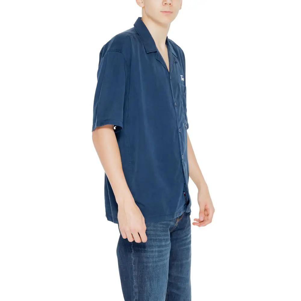 Chemise à manches courtes Tommy Hilfiger Jeans en lyocell bleu