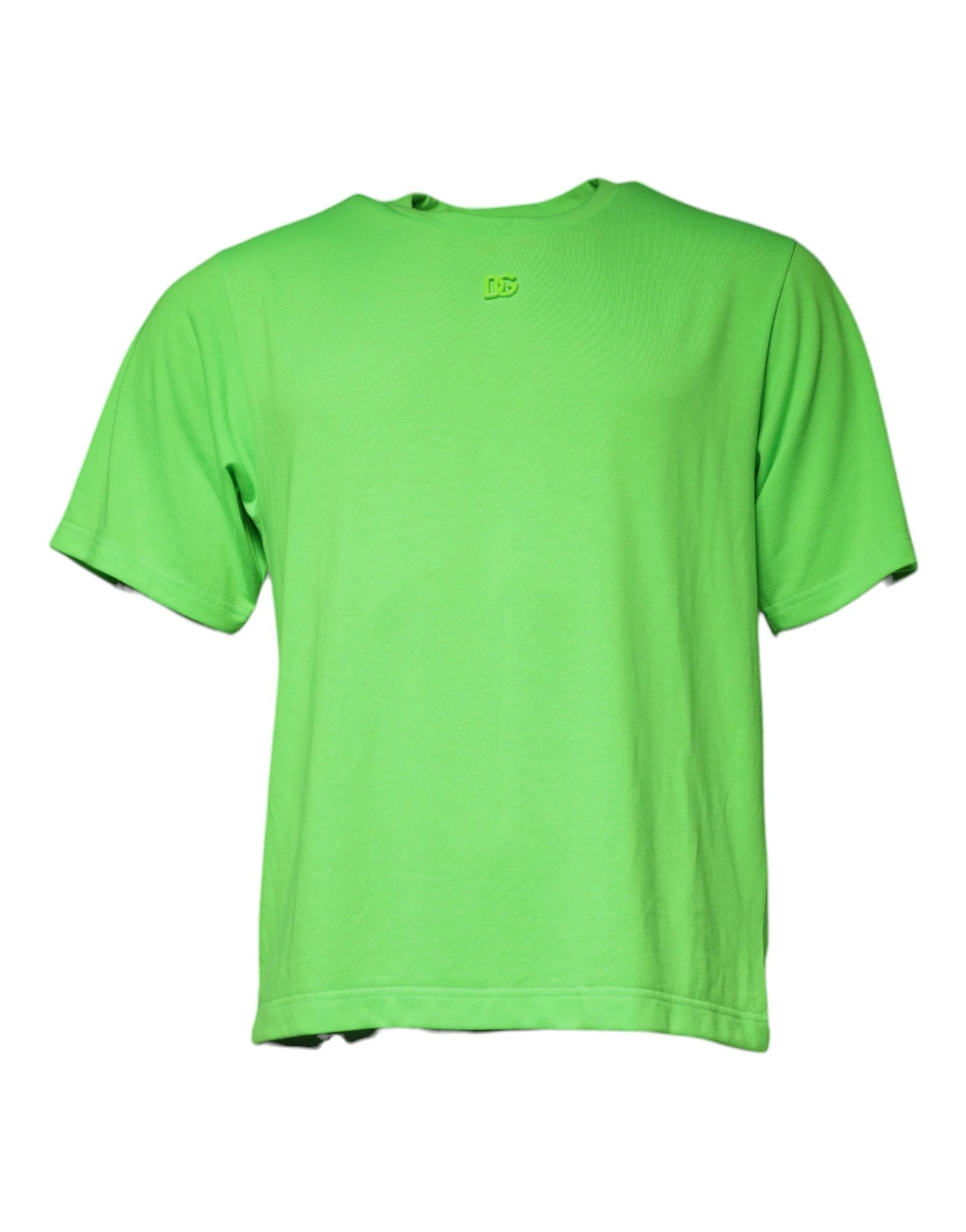 Dolce & Gabbana Green Logo Round Neck Short Sleeves T-shirt by Dolce & Gabbana