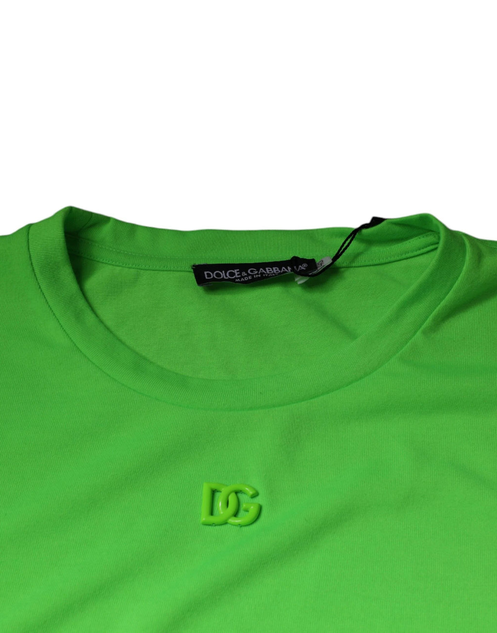 Dolce & Gabbana Green Logo Round Neck Short Sleeves T-shirt by Dolce & Gabbana