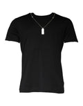 Dolce & Gabbana Black Cotton Necklace Embellished T-shirt by Dolce & Gabbana