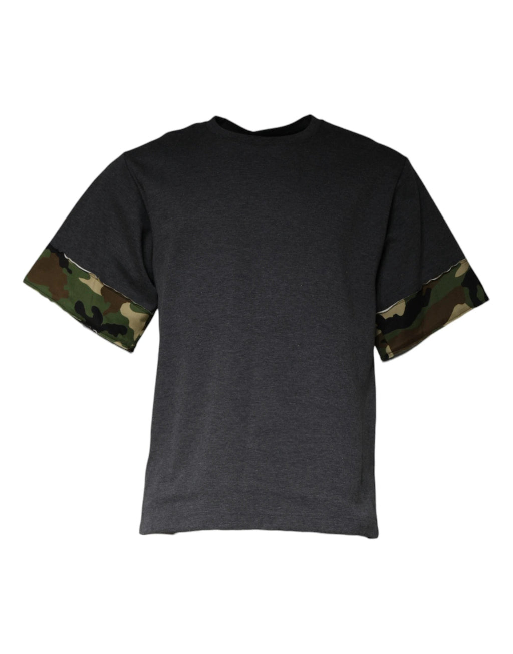 Dolce & Gabbana Dark Gray Camouflage Crew Neck T-shirt by Dolce & Gabbana