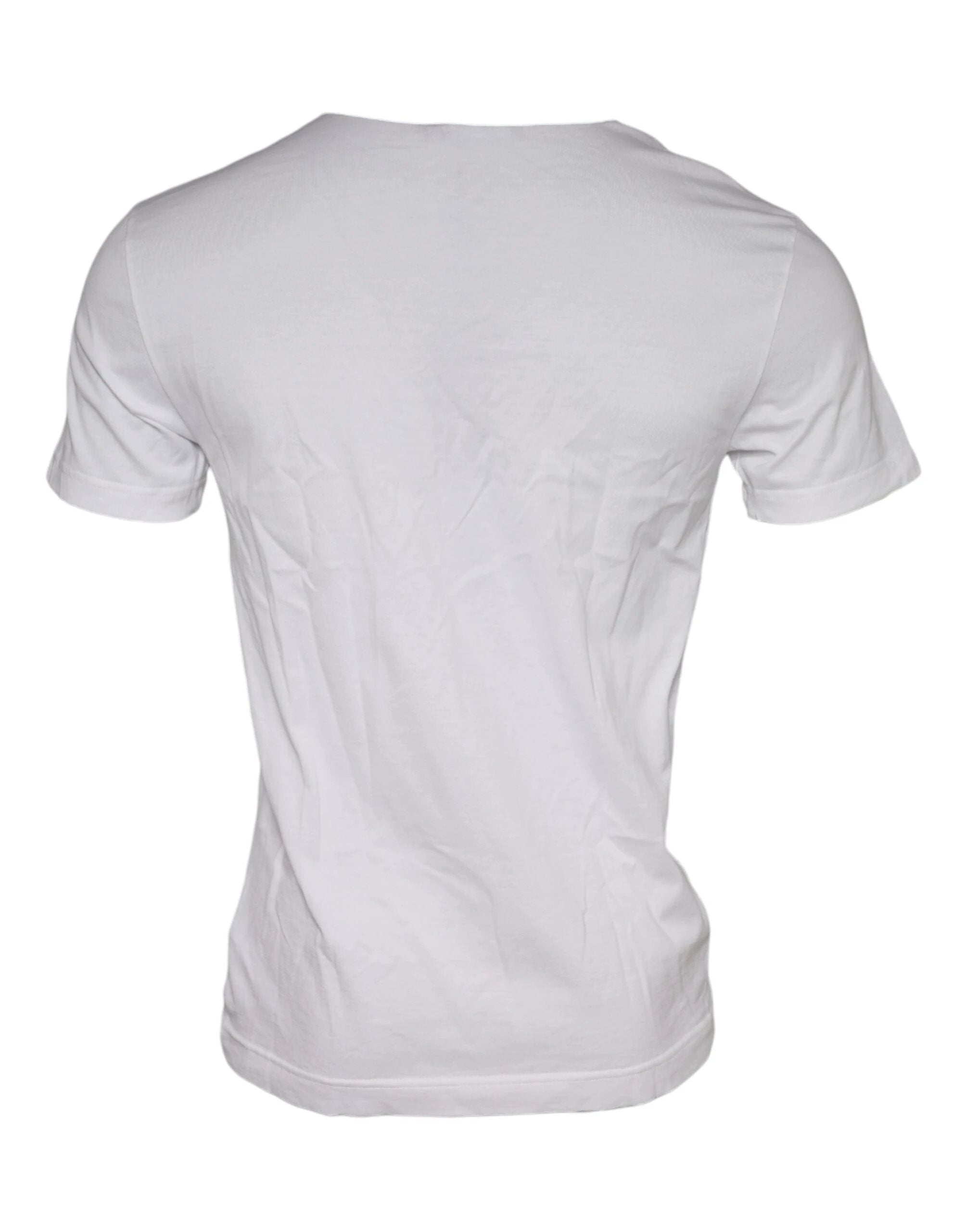 Dolce & Gabbana White Graphic Print Cotton Crew Neck T-shirt by Dolce & Gabbana