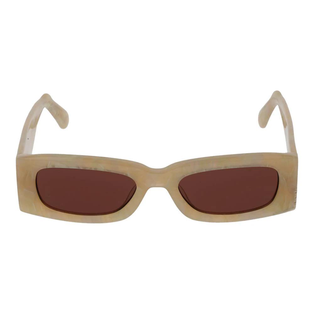 Lunettes de soleil en plastique beige GCDS