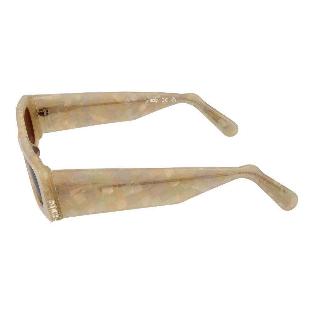 Lunettes de soleil en plastique beige GCDS