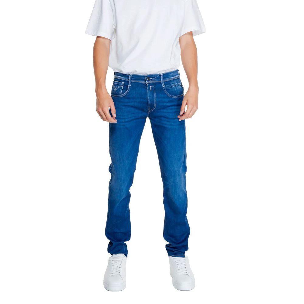 Replay Blue Cotton Relaxed Fit Jeans by Replay