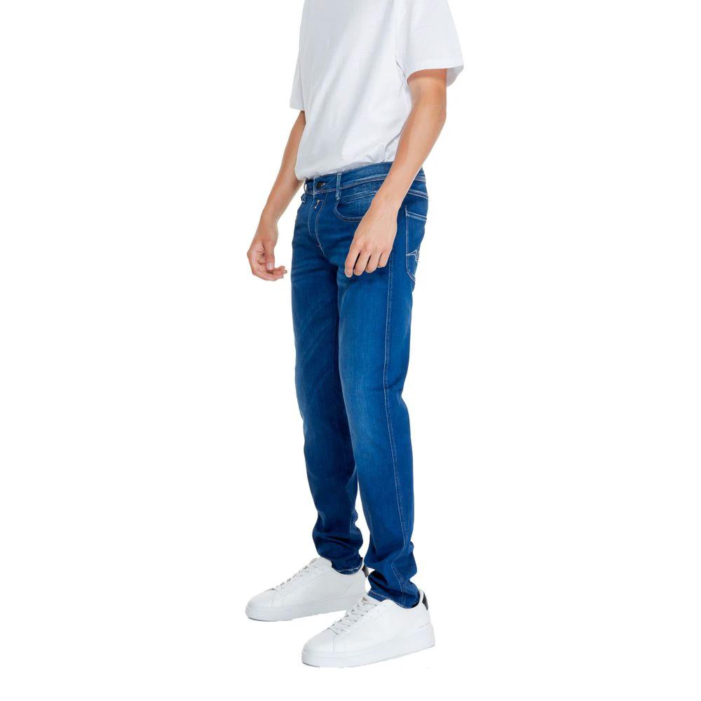 Replay Blue Cotton Relaxed Fit Jeans by Replay
