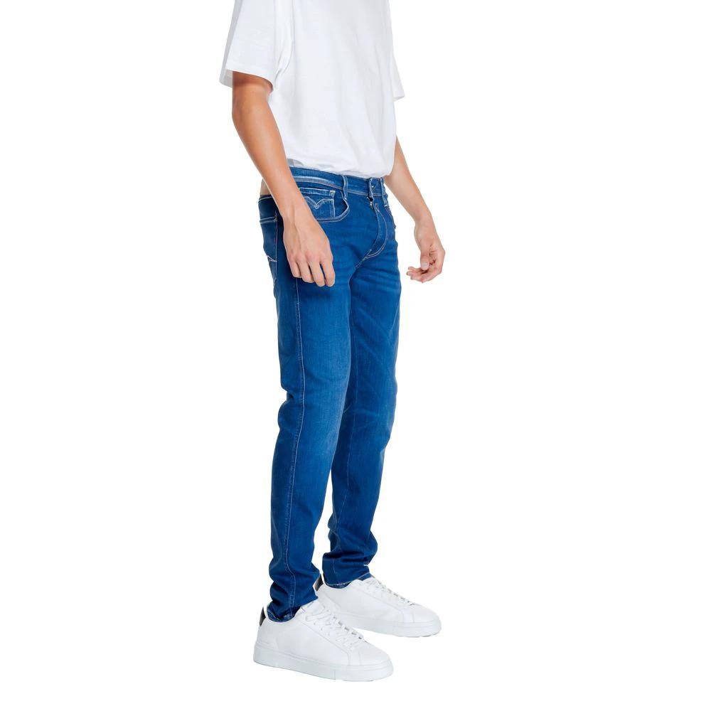 Replay Blue Cotton Relaxed Fit Jeans by Replay