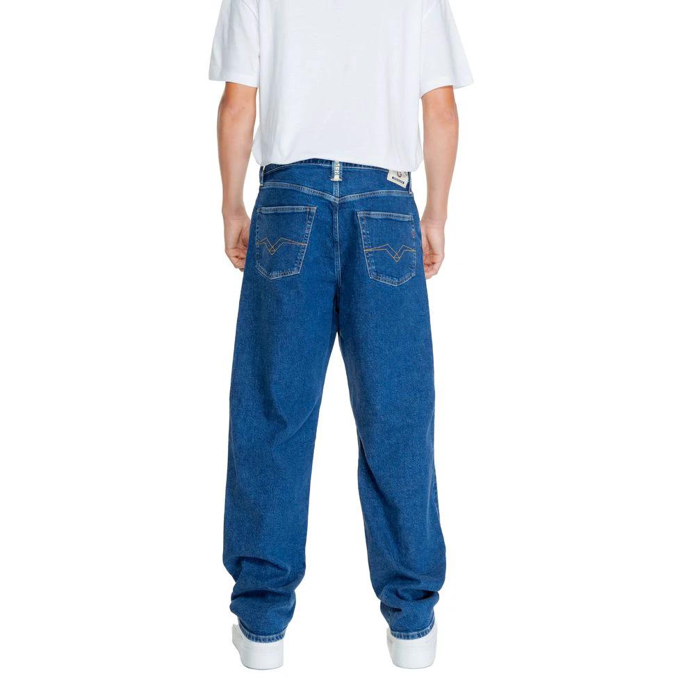 Replay Blue Cotton Relaxed Fit Jeans by Replay