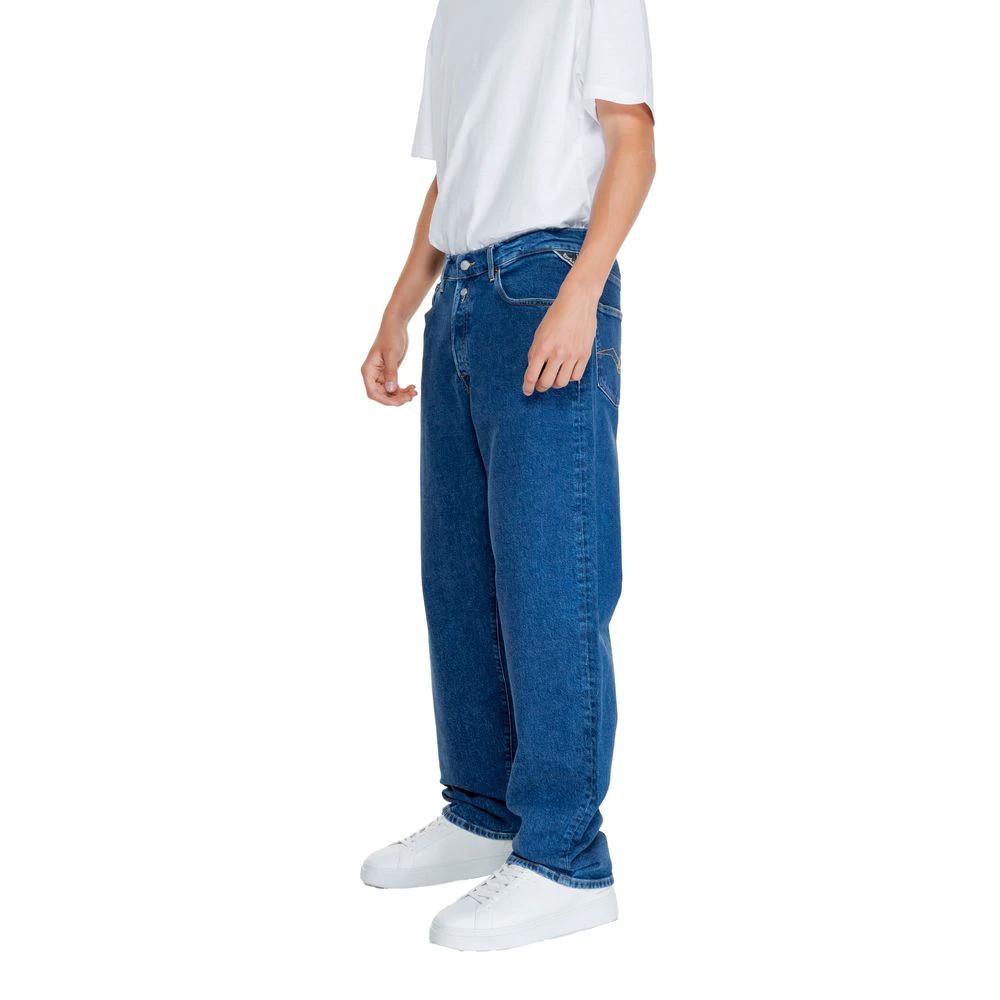 Replay Blue Cotton Relaxed Fit Jeans by Replay