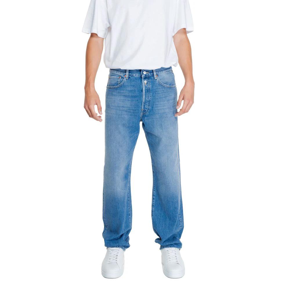Replay Blue Cotton Relaxed Fit Jeans by Replay