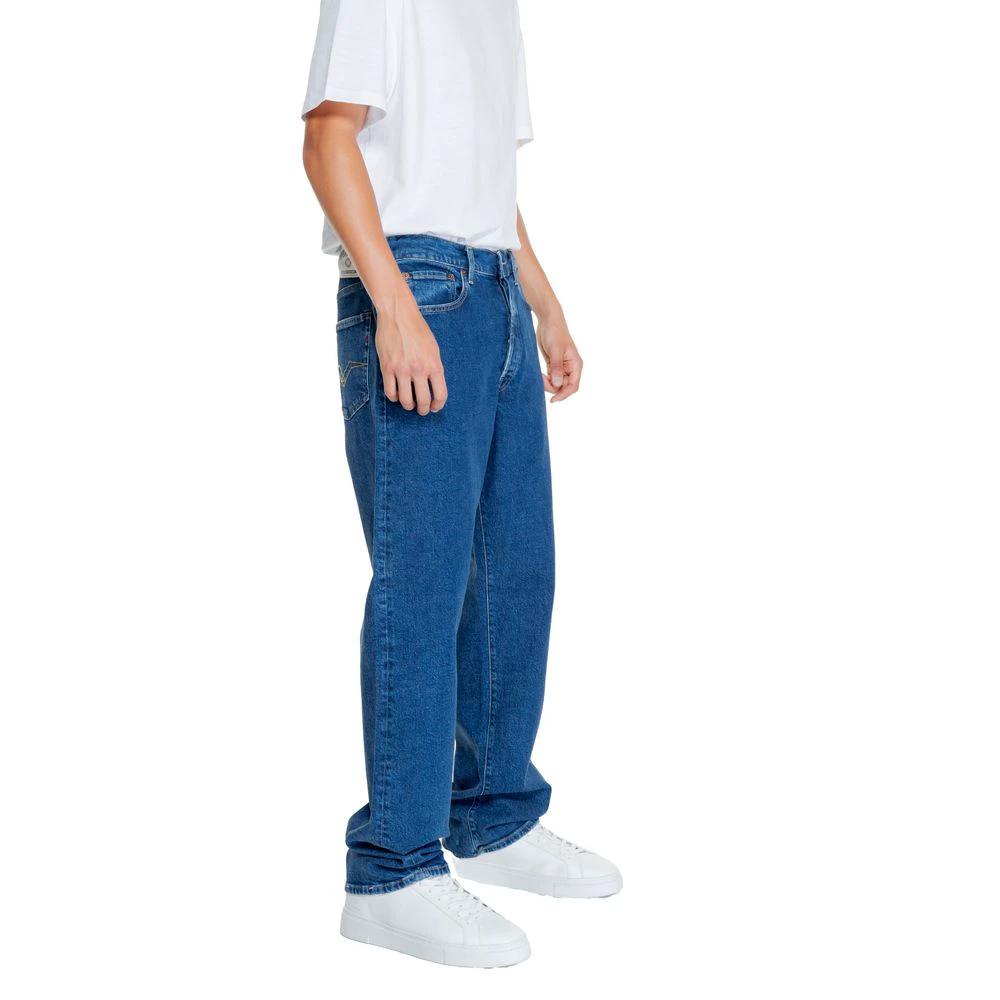 Replay Blue Cotton Relaxed Fit Jeans by Replay