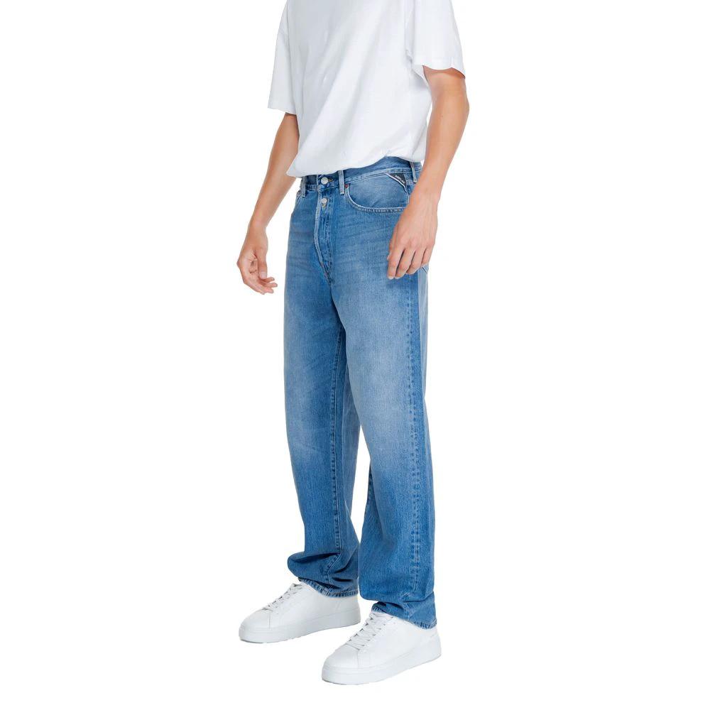 Replay Blue Cotton Relaxed Fit Jeans by Replay