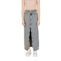 Calvin Klein Jeans Blue Cotton Long Skirt by Calvin Klein Jeans