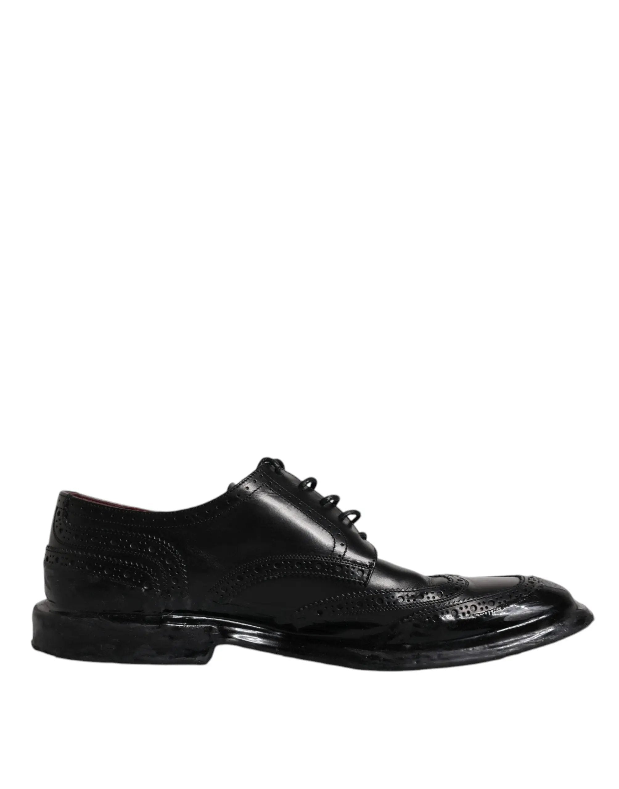 Chaussures habillées Dolce &amp; Gabbana Derby à bout golf en cuir noir