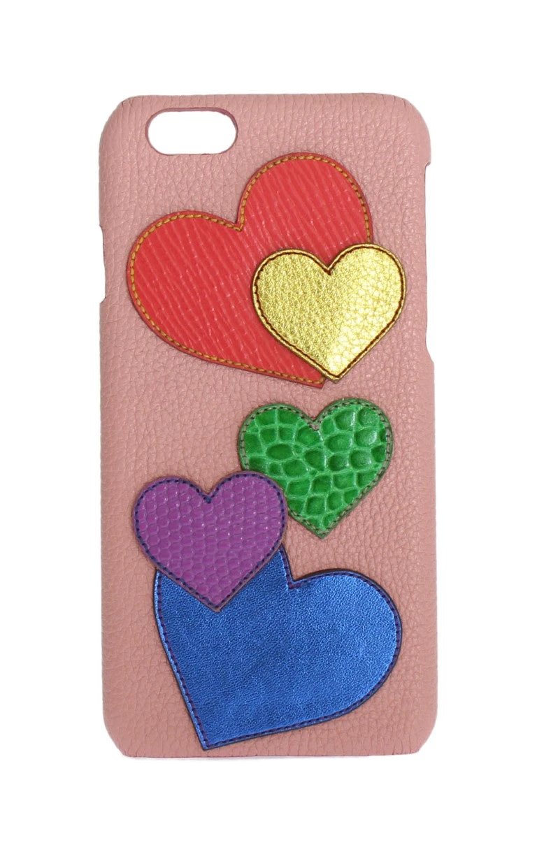 Dolce & Gabbana Pink Leather Heart Phone Cover by Dolce & Gabbana