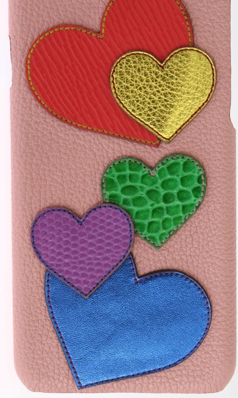 Dolce & Gabbana Pink Leather Heart Phone Cover by Dolce & Gabbana
