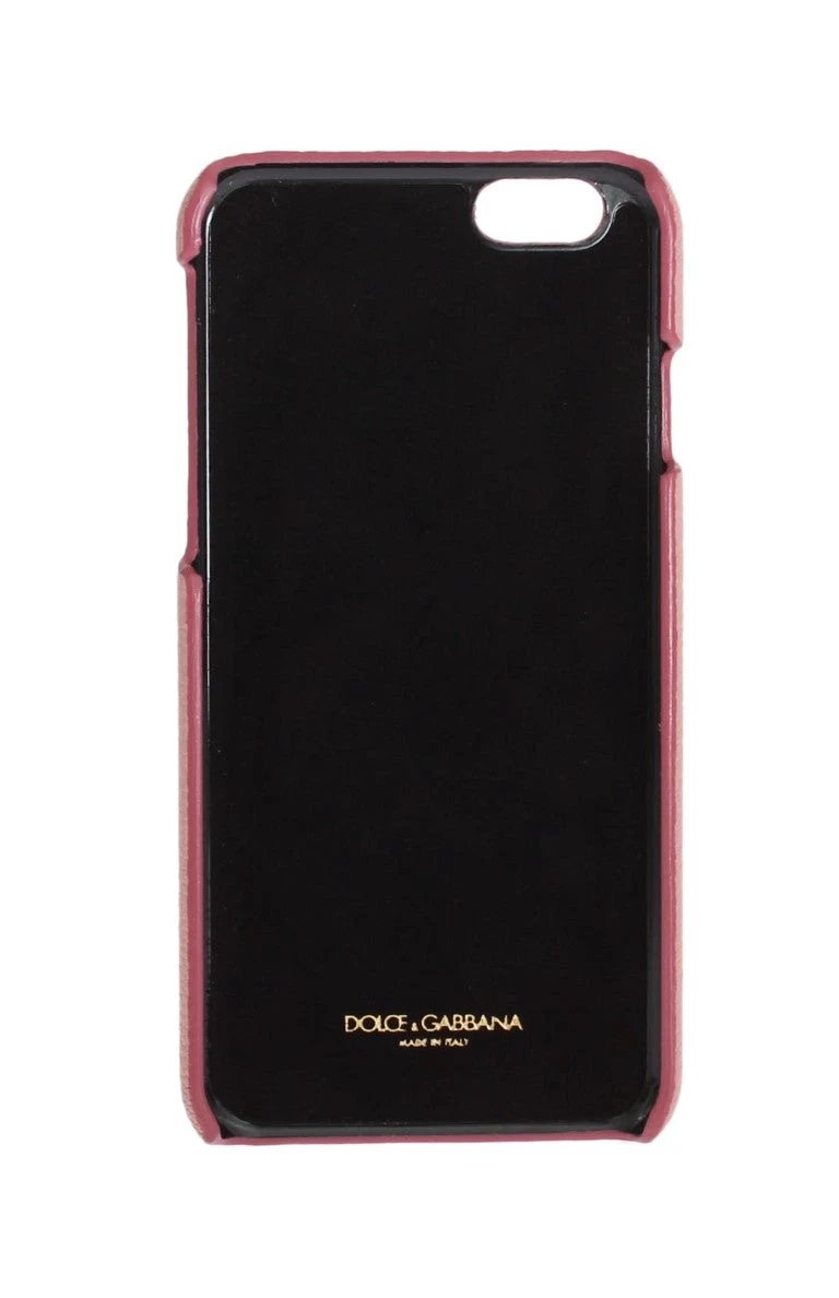 Dolce & Gabbana Pink Leather Heart Crystal Phone Case by Dolce & Gabbana