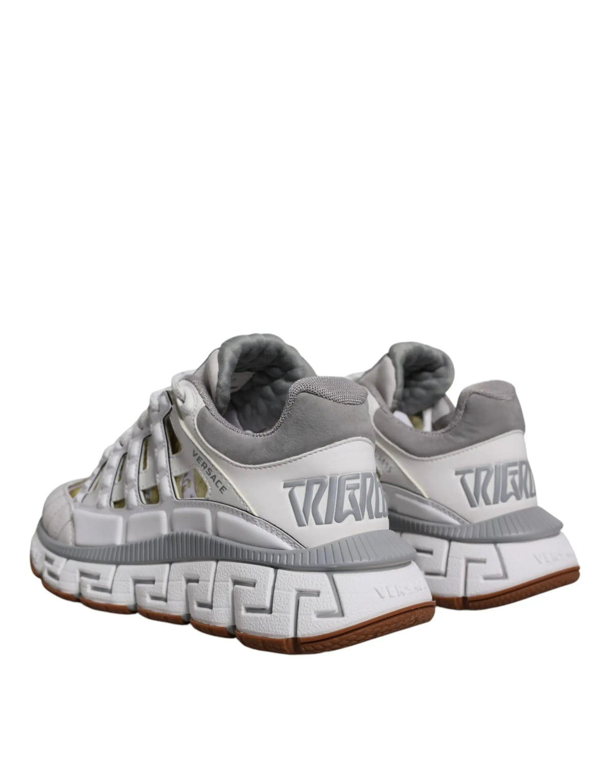 Versace Versace White Trigreca Barocco Print Low Top Sneakers Shoes