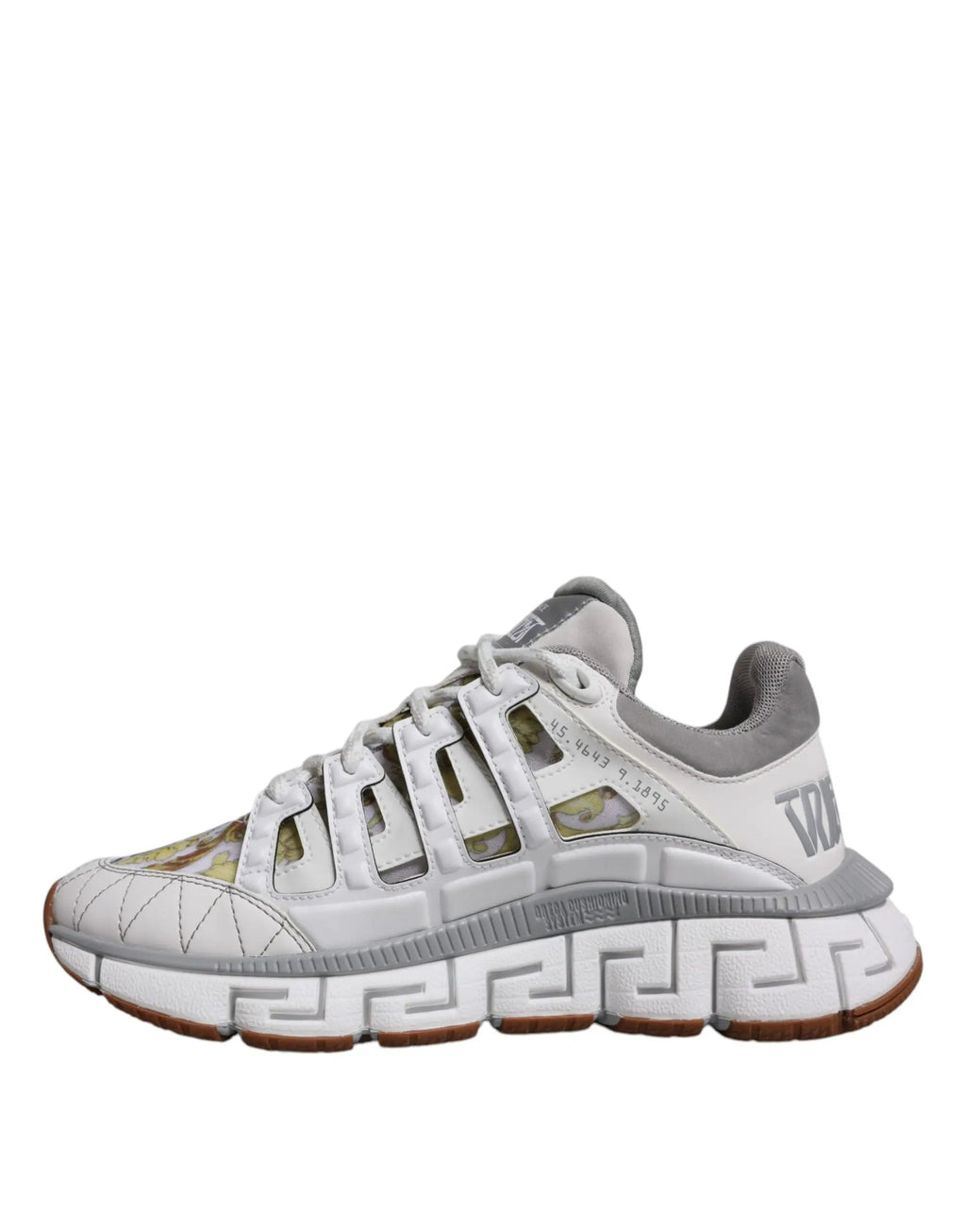 Versace Versace White Trigreca Barocco Print Low Top Sneakers Shoes