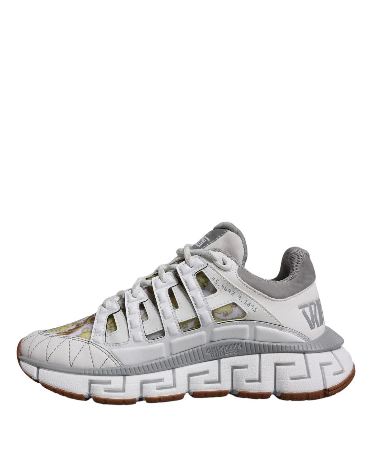 Versace Versace White Trigreca Barocco Print Low Top Sneakers Shoes