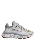 Versace Versace White Trigreca Barocco Print Low Top Sneakers Shoes