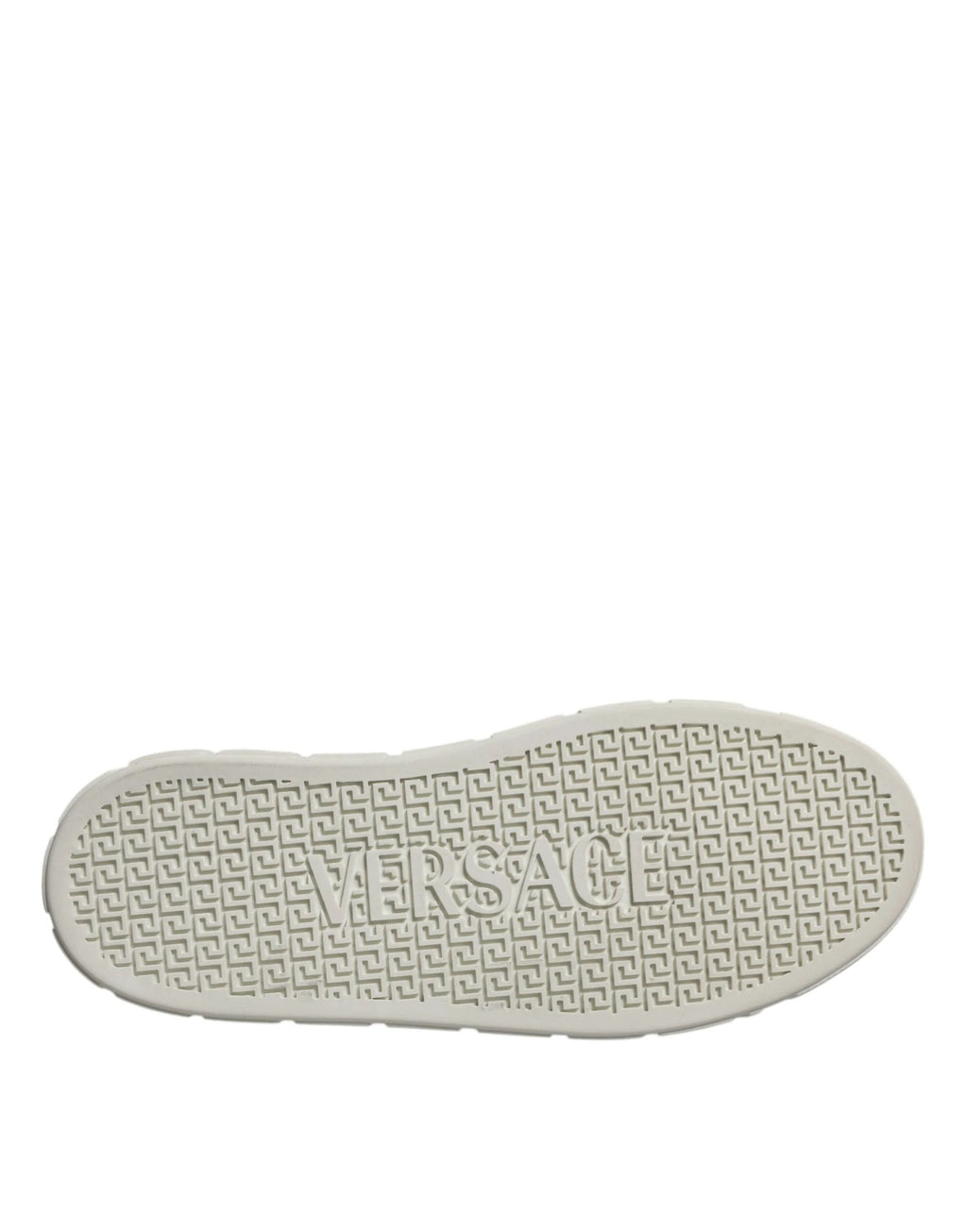 Versace White Brown Greca Print TPU Low Top Men Sneakers Shoes by Versace