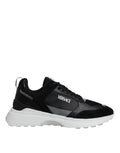 Versace Black Canvas Quad Fabric Medusa Low Top Sneaker Shoes by Versace