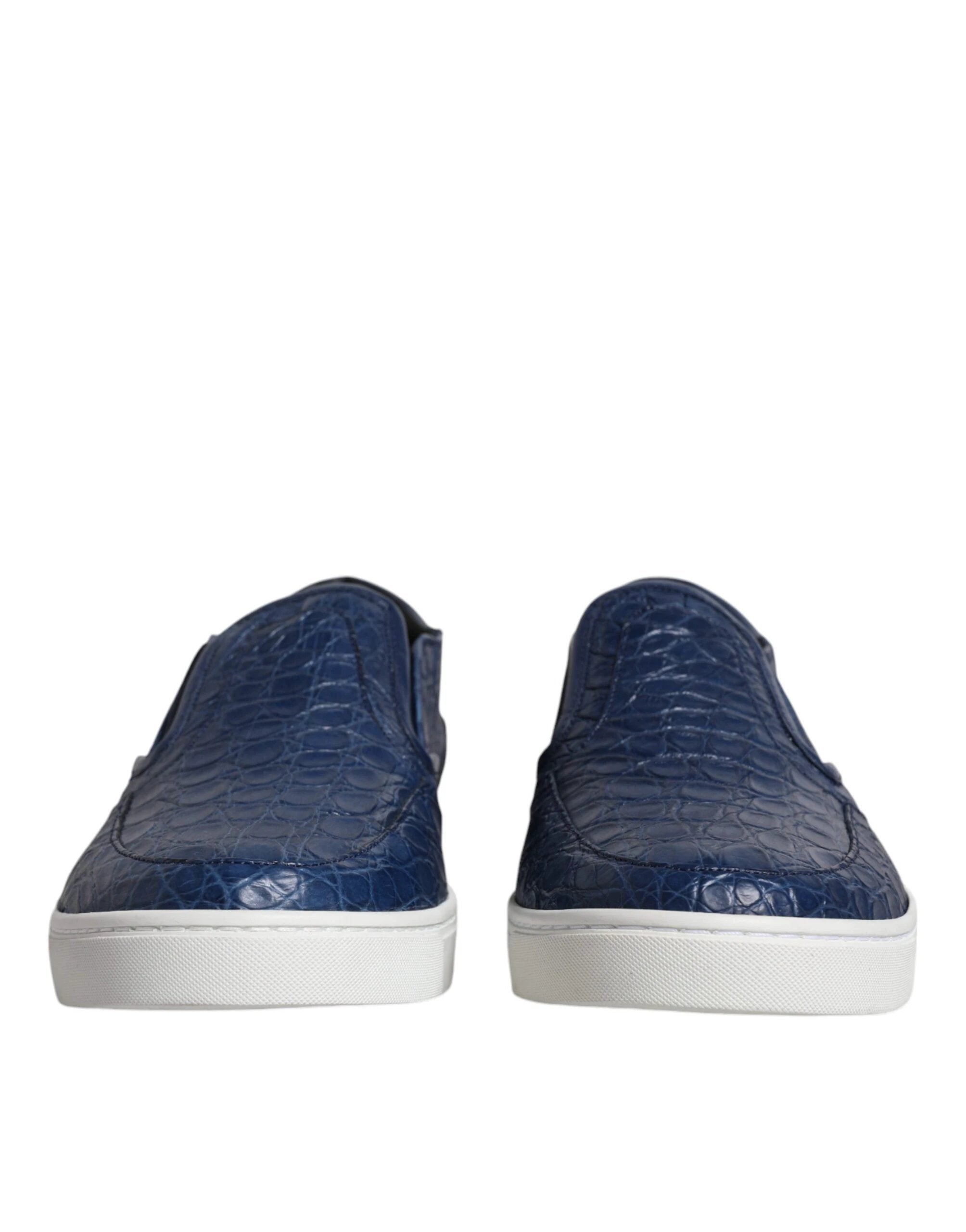 Dolce & Gabbana Blue Croc Exotic Leather Men Sneakers Shoes by Dolce & Gabbana