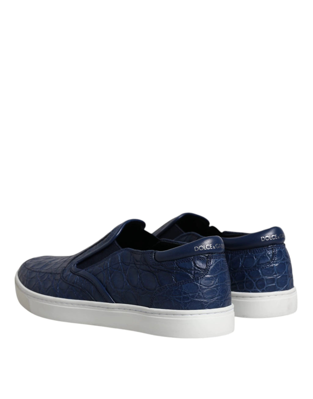 Dolce & Gabbana Blue Croc Exotic Leather Men Sneakers Shoes by Dolce & Gabbana