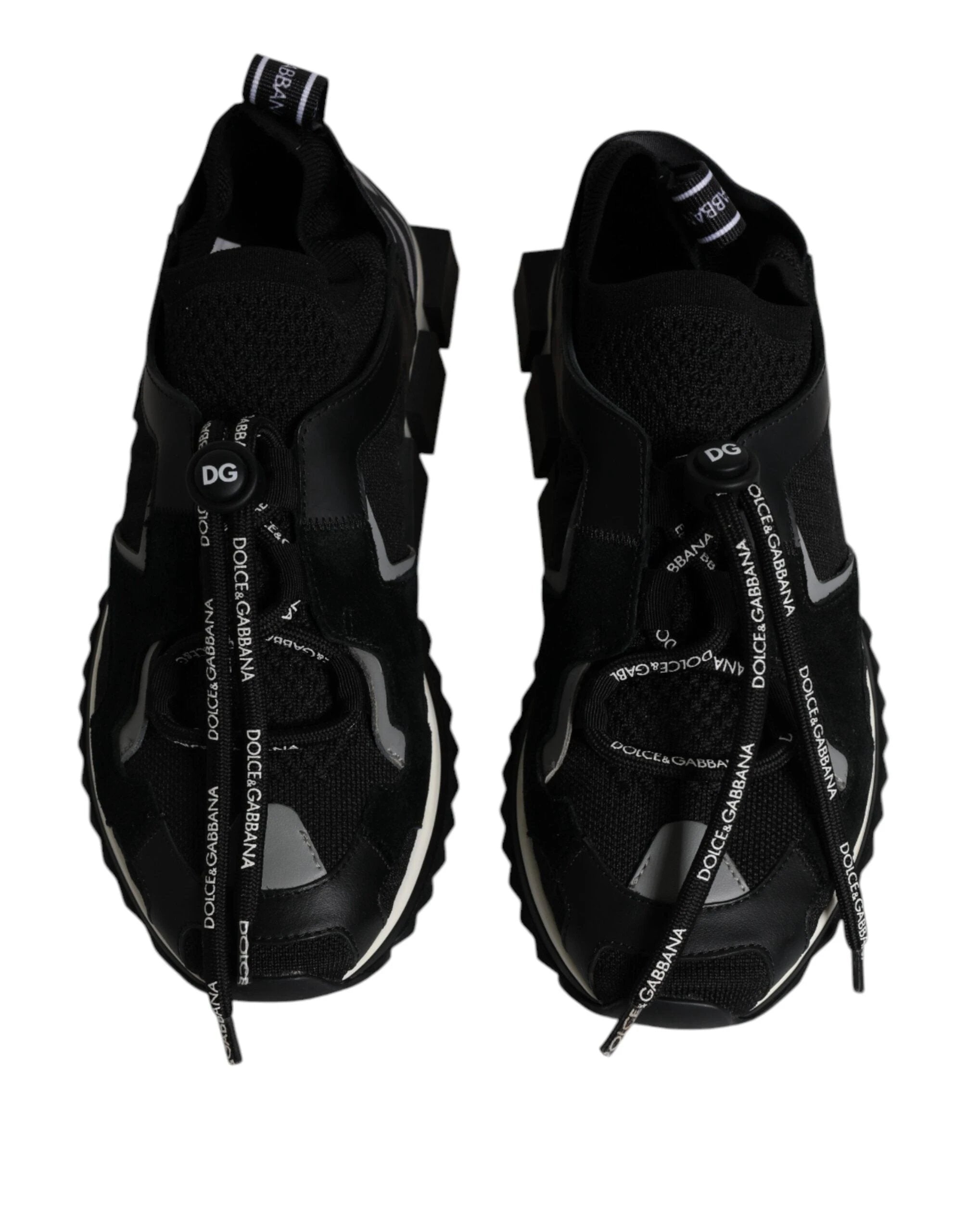 Dolce & Gabbana Black White Logo Sorrento Mens Sneakers Shoes by Dolce & Gabbana