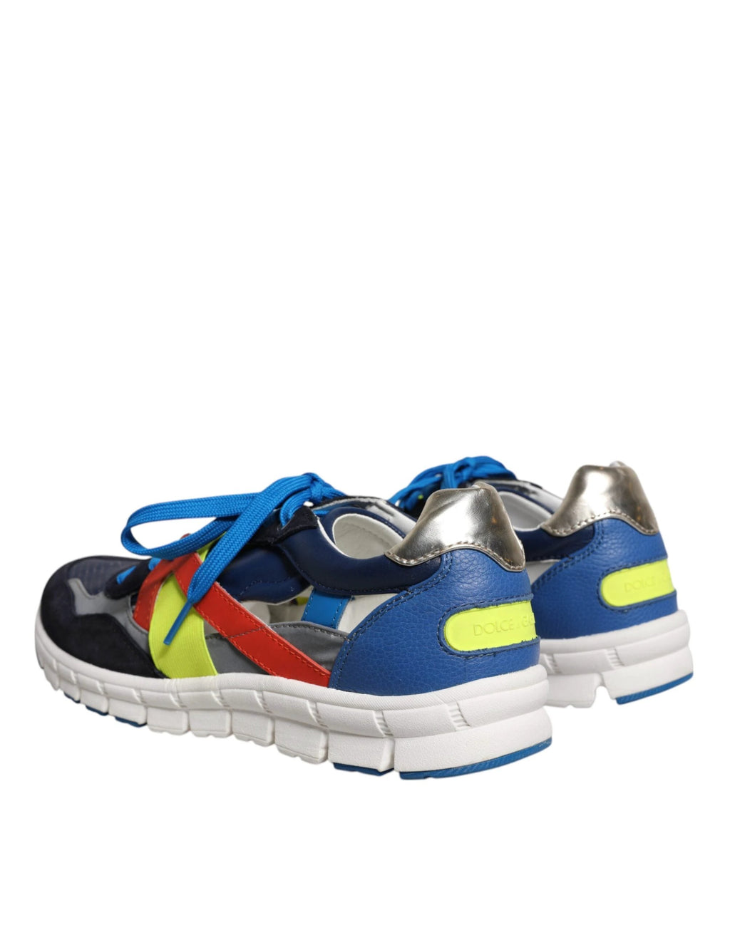 Dolce & Gabbana Multicolor Leather Suede Low Top Sneakers Shoes by Dolce & Gabbana