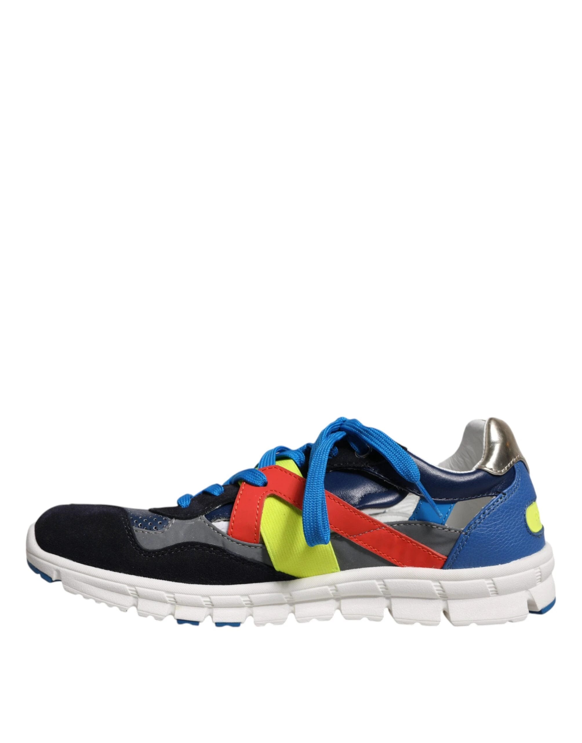 Dolce & Gabbana Multicolor Leather Suede Low Top Sneakers Shoes by Dolce & Gabbana