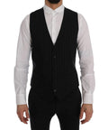 Dolce & Gabbana Black STAFF Cotton Striped Vest by Dolce & Gabbana