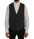 Dolce & Gabbana Gray STAFF Cotton Striped Vest by Dolce & Gabbana
