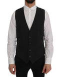 Dolce & Gabbana Gray STAFF Cotton Striped Vest by Dolce & Gabbana