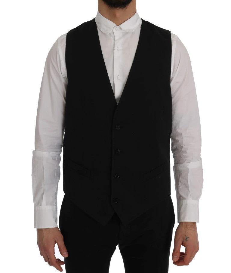 Dolce & Gabbana Black STAFF Cotton Vest by Dolce & Gabbana