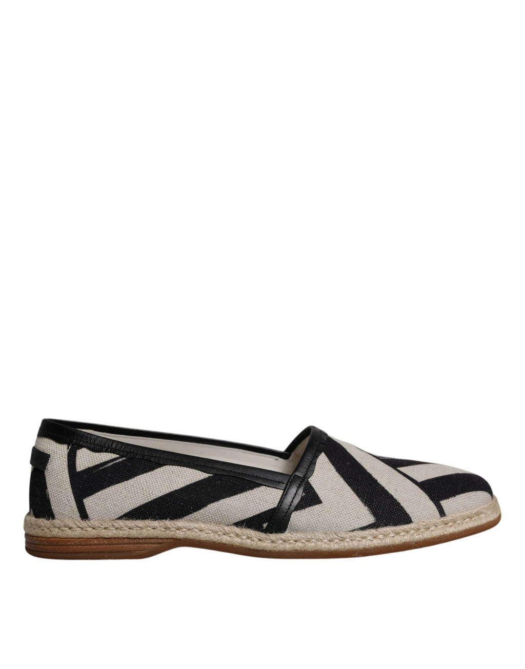 Dolce & Gabbana Black White Stripes Slip On Espadrille Shoes by Dolce & Gabbana