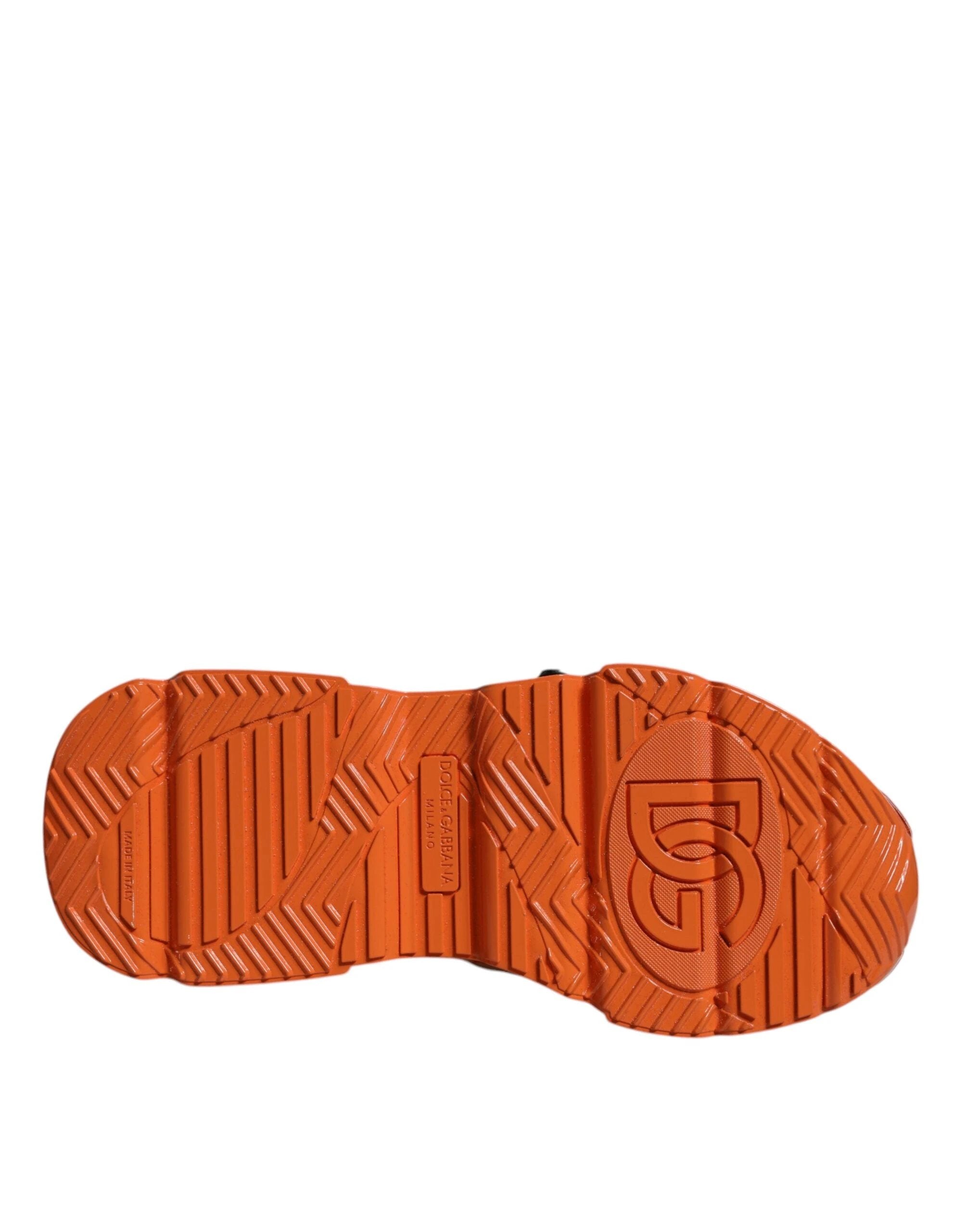 Dolce & Gabbana Orange Multi Panel Chunky High Top Sneakers Shoes by Dolce & Gabbana