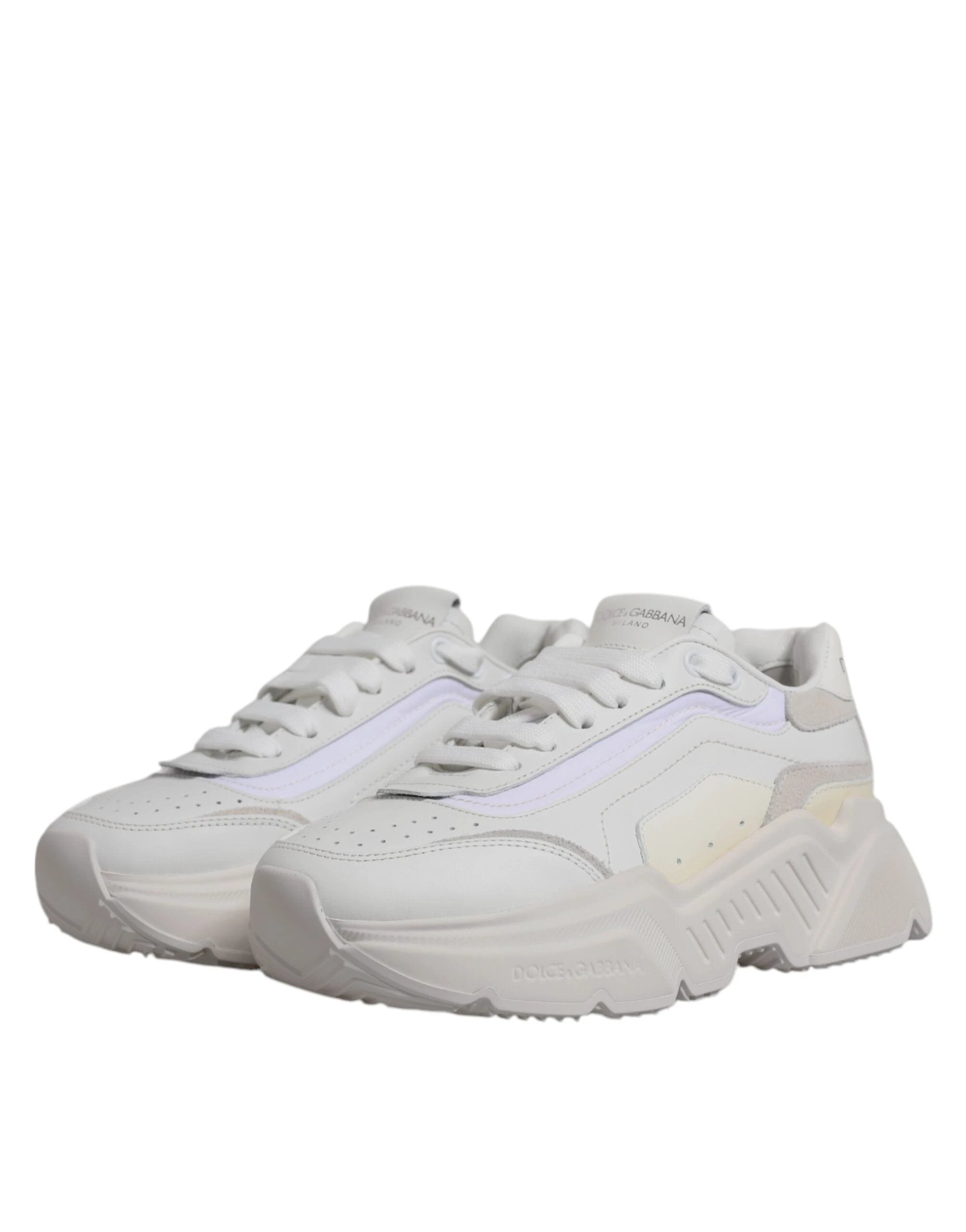 Dolce & Gabbana White Daymaster Low Top Sneakers Shoes by Dolce & Gabbana