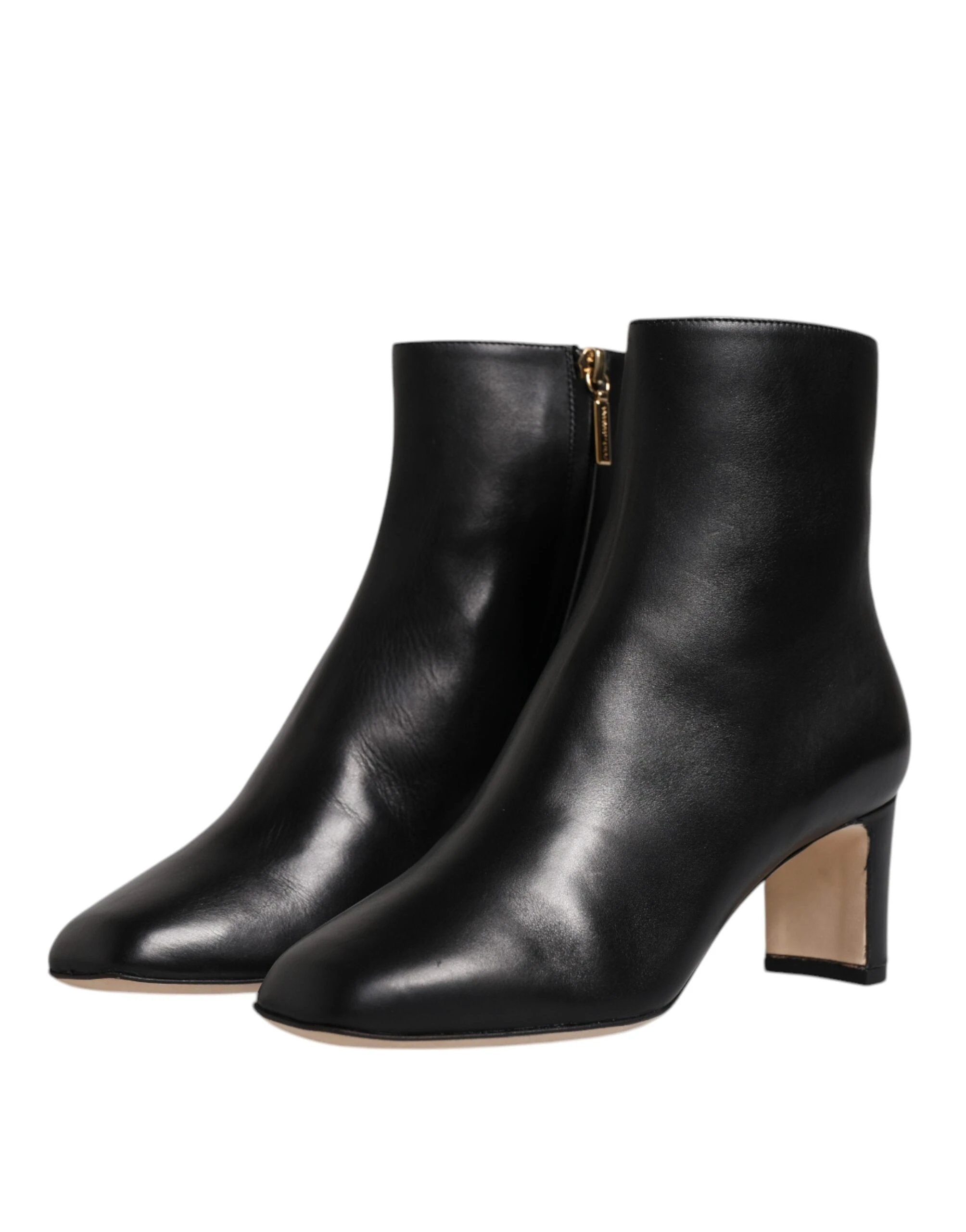 Dolce & Gabbana Black Jackie Leather Mid Calf Boots Shoes by Dolce & Gabbana