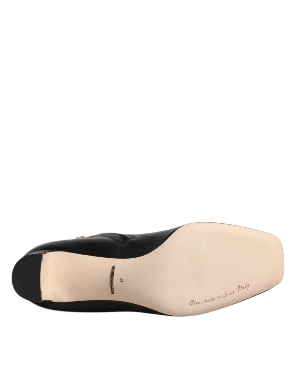 Dolce & Gabbana Black Jackie Leather Mid Calf Boots Shoes by Dolce & Gabbana