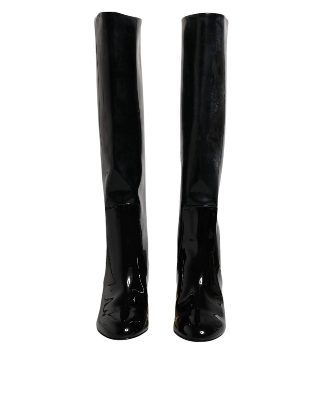 Dolce & Gabbana Black Patent Leather Vally High Boots Shoes by Dolce & Gabbana