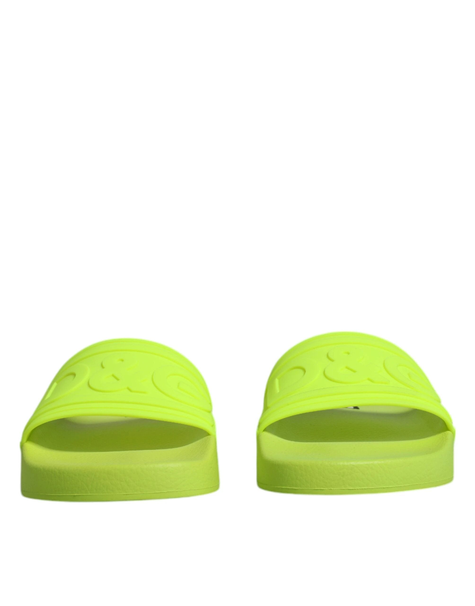 Dolce & Gabbana Green Rubber Slides Sandals Beachwear Shoes by Dolce & Gabbana