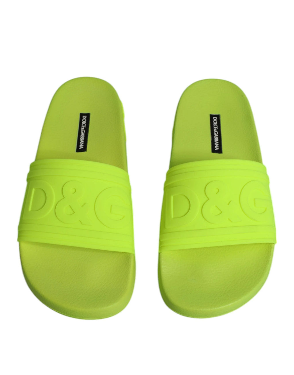 Dolce & Gabbana Green Rubber Slides Sandals Beachwear Shoes by Dolce & Gabbana