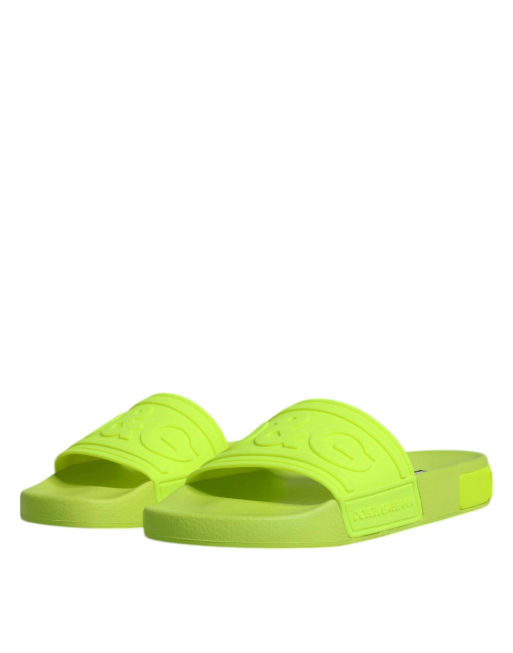 Dolce & Gabbana Green Rubber Slides Sandals Beachwear Shoes by Dolce & Gabbana