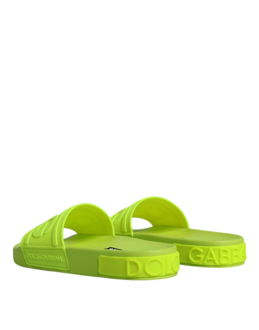 Dolce & Gabbana Green Rubber Slides Sandals Beachwear Shoes by Dolce & Gabbana
