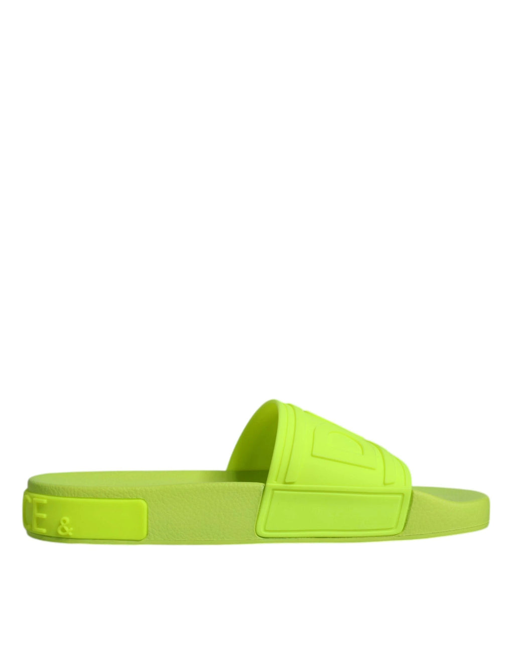 Dolce & Gabbana Green Rubber Slides Sandals Beachwear Shoes by Dolce & Gabbana